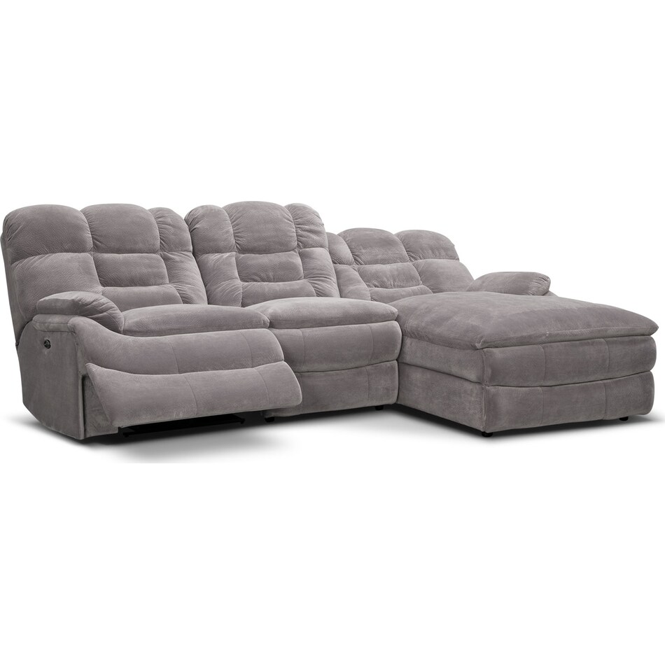 Big Softie 3-Piece Power Reclining Sectional with Chaise | American