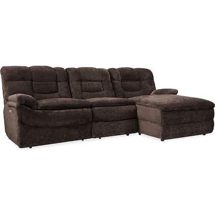 Big Softie 3-Piece Dual-Power Reclining Sectional w/ Chaise & 2 Reclining Seats