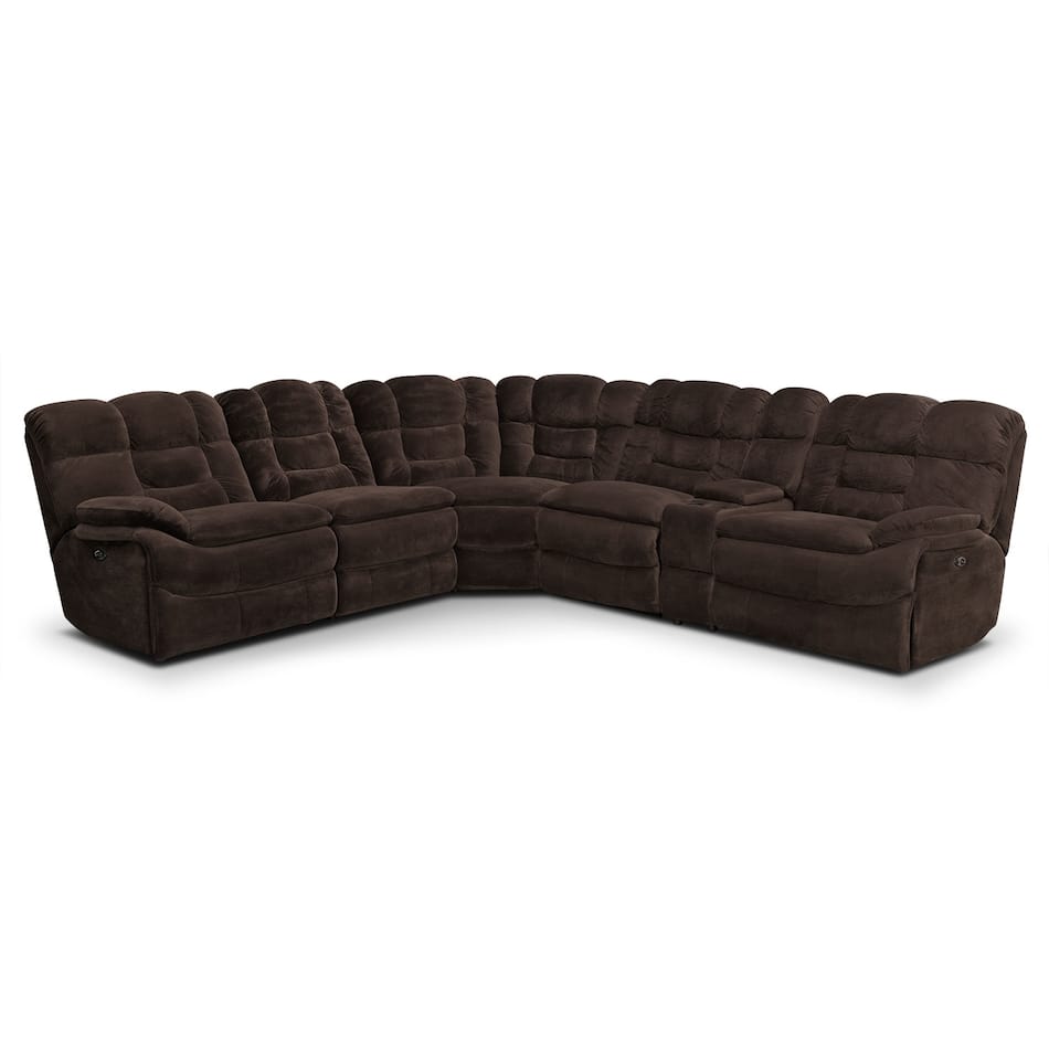 Big Softie 6Piece Power Reclining Sectional with 3 Reclining Seats American Signature Furniture