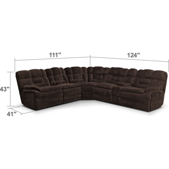 Living Room Furniture - Big Softie 6-Piece Power Reclining Sectional with 3 Reclining Seats