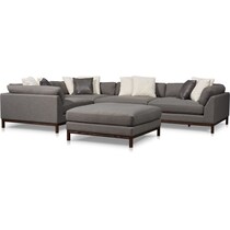 big sur gray  pc sectional and ottoman   