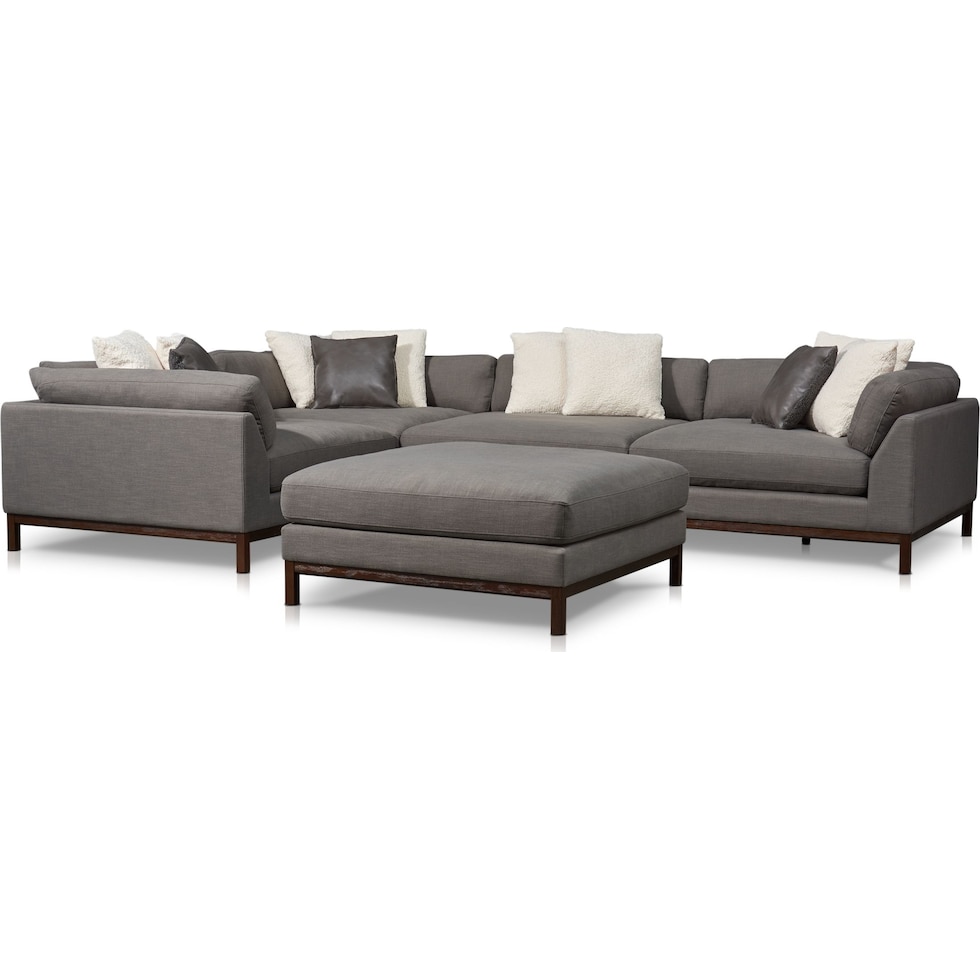 big sur gray  pc sectional and ottoman   