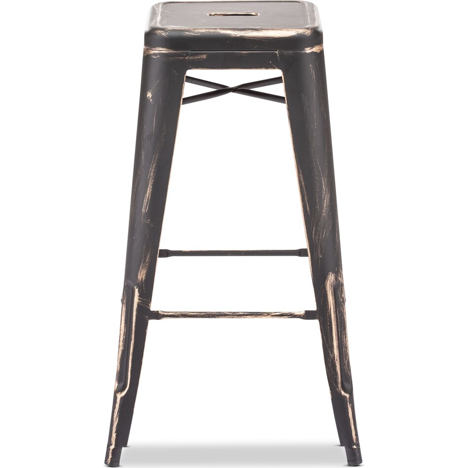 Biggs Set of 2 Bar Stools Black/Gold American Signature Furniture