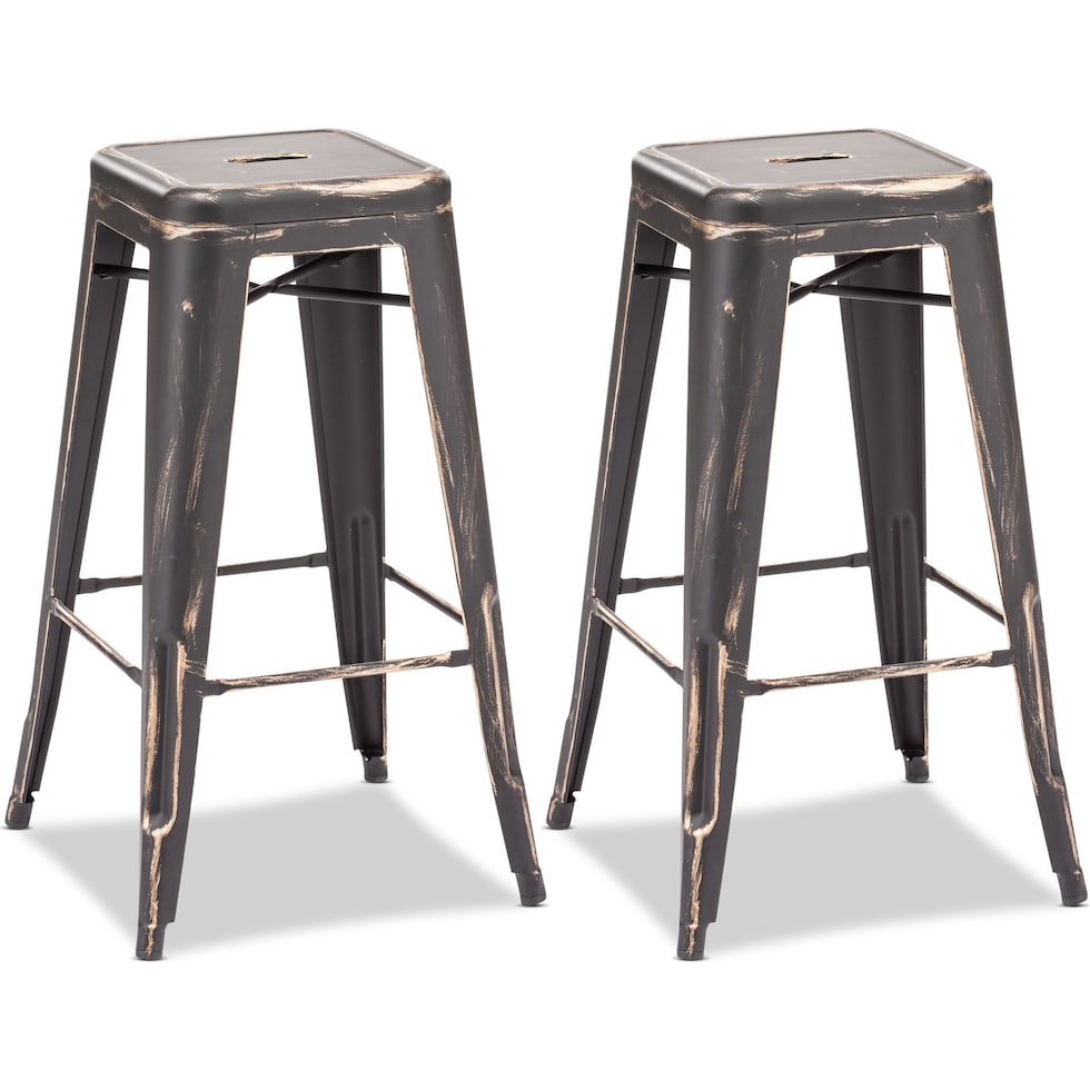 biggs black gold  pack bar stools   