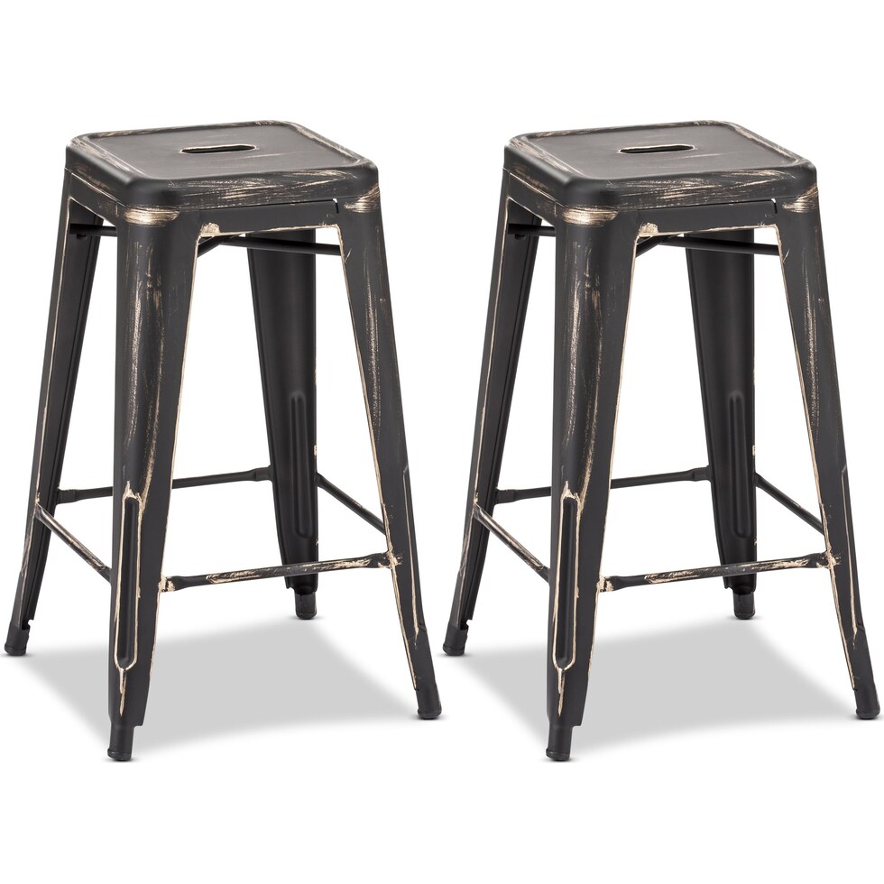 biggs black gold  pack counter height stools   