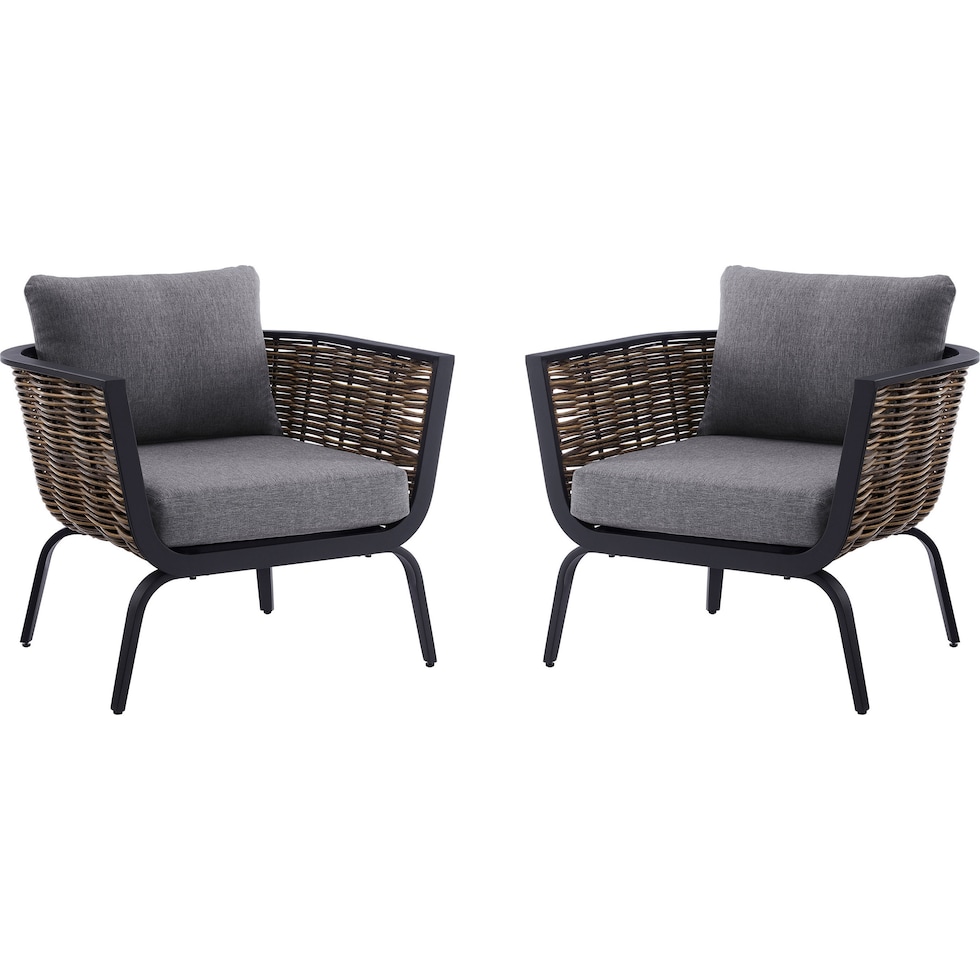 biloxi black outdoor chair set   