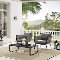 biloxi black outdoor chair set   