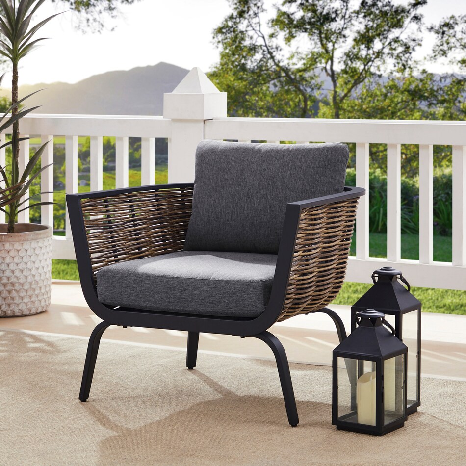 biloxi black outdoor chair set   