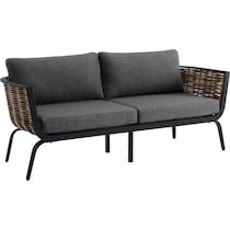 biloxi black outdoor loveseat   