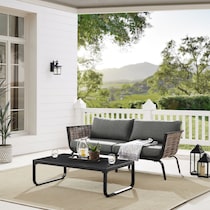 biloxi black outdoor loveseat   
