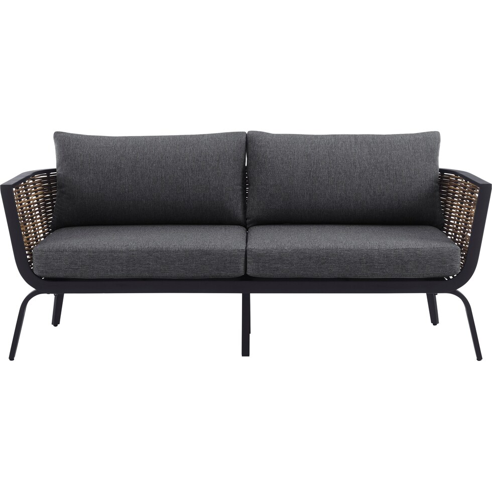 biloxi black outdoor loveseat   