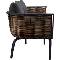 biloxi black outdoor loveseat   