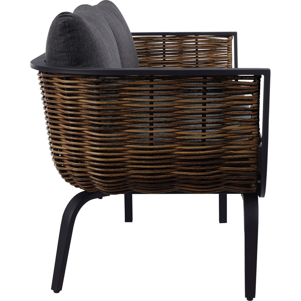 biloxi black outdoor loveseat   