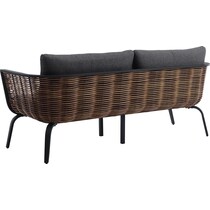 biloxi black outdoor loveseat   