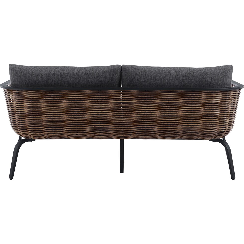 biloxi black outdoor loveseat   