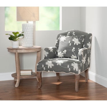 Bina Accent Chair - Gray and White
