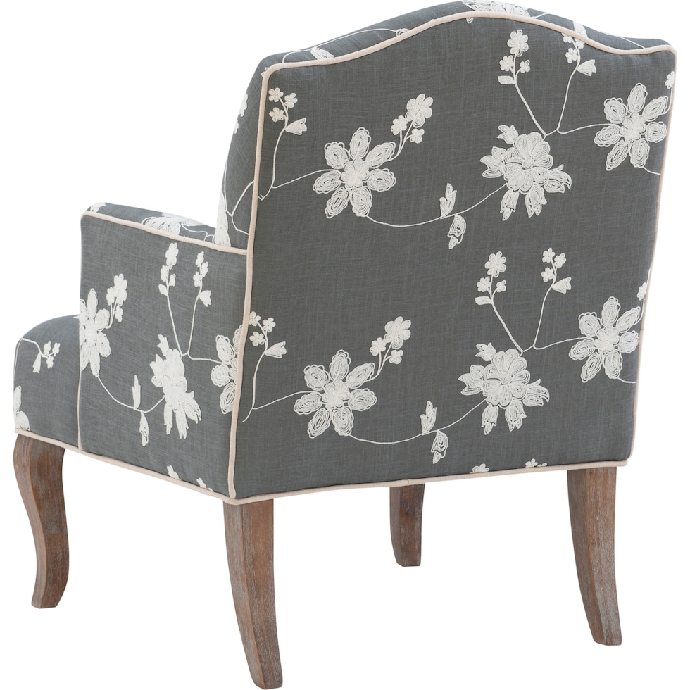 bina gray and white accent chair   