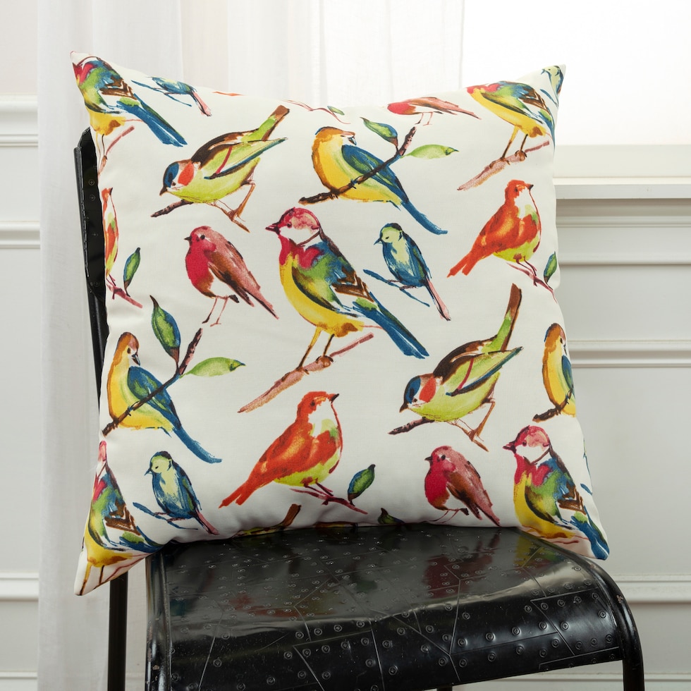 birds yellow outdoor pillow   