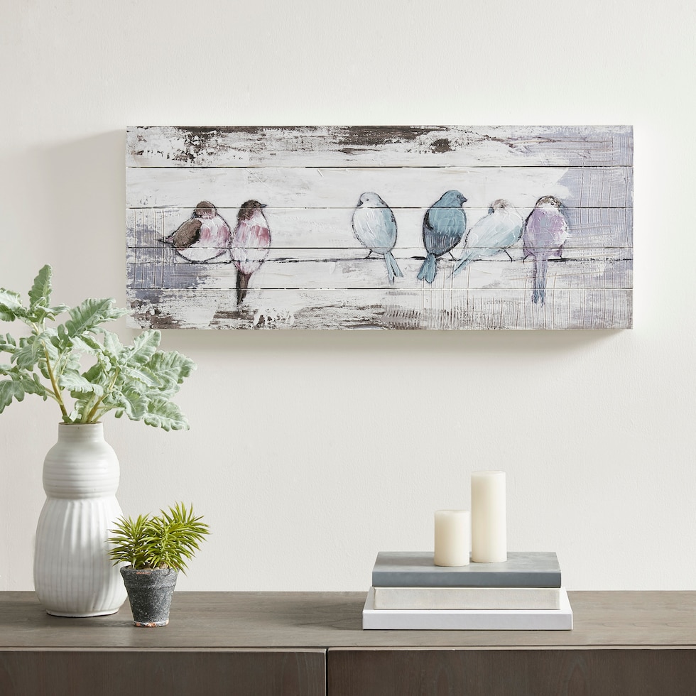 birdy white wall art   