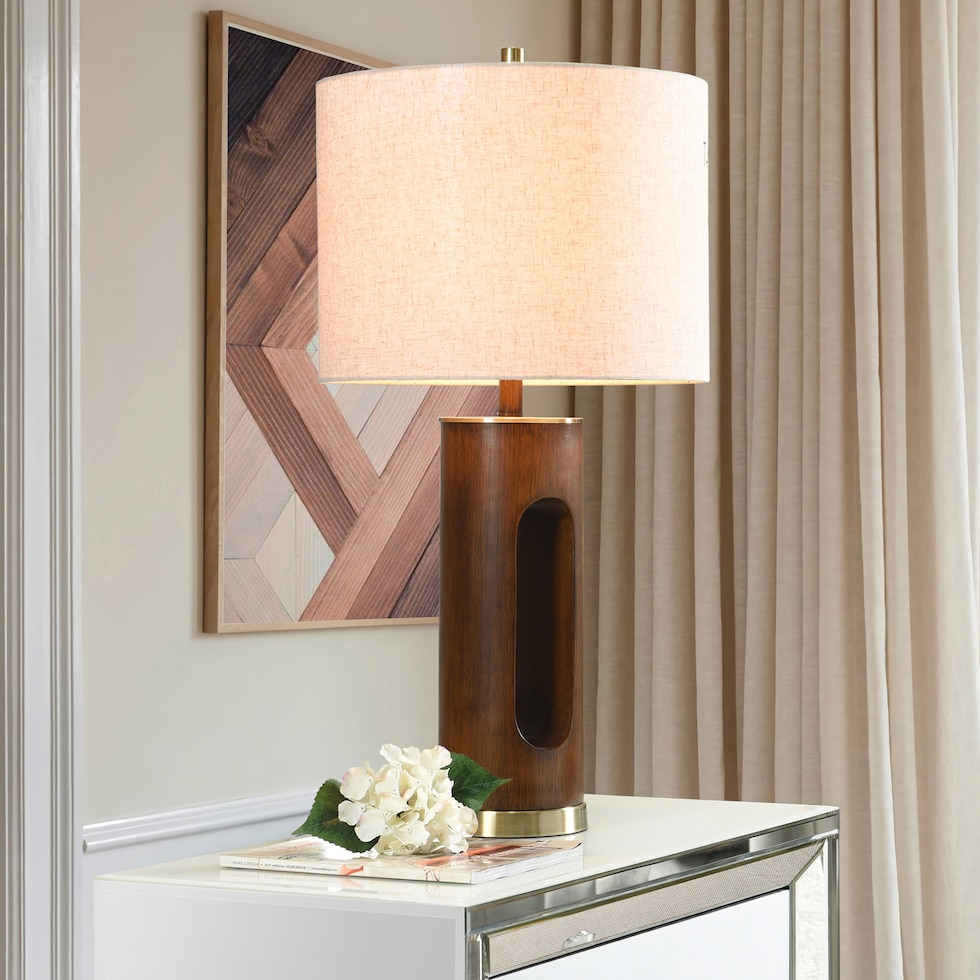bishop dark brown table lamp   