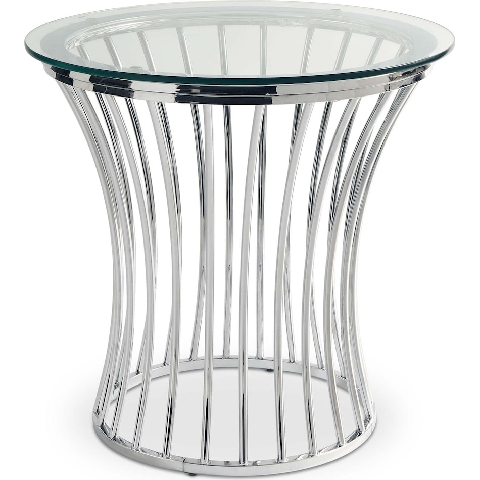 bivens silver end table   