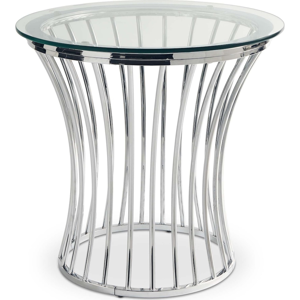 bivens silver end table   