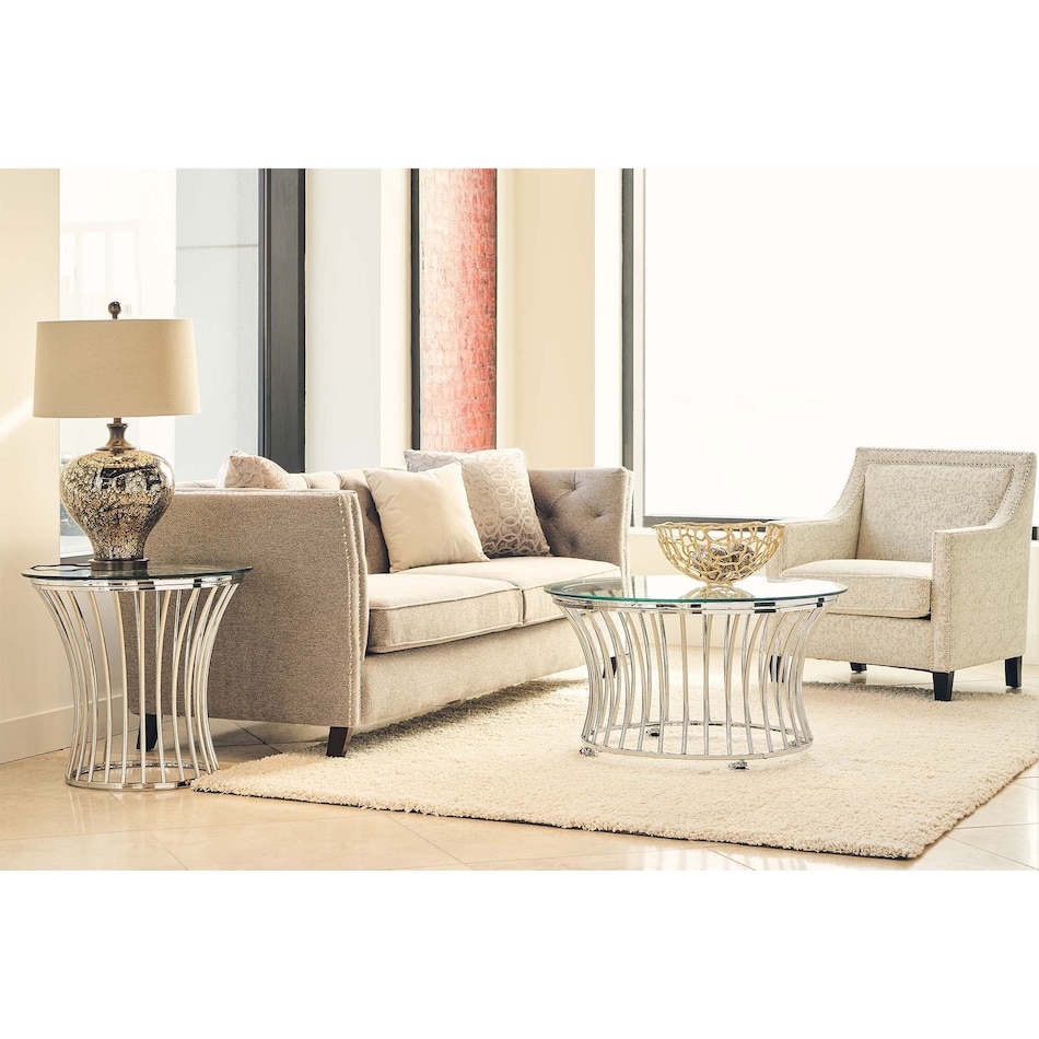 bivens silver end table   