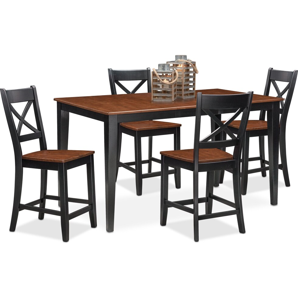 black and cherry  pc counter height dining room   