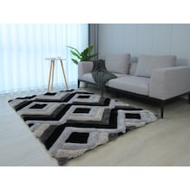 black gray area rug  x    