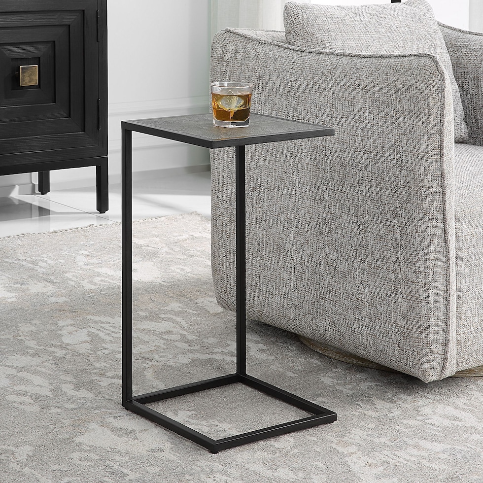 black gray end table   