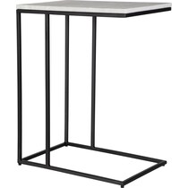 black white end table   