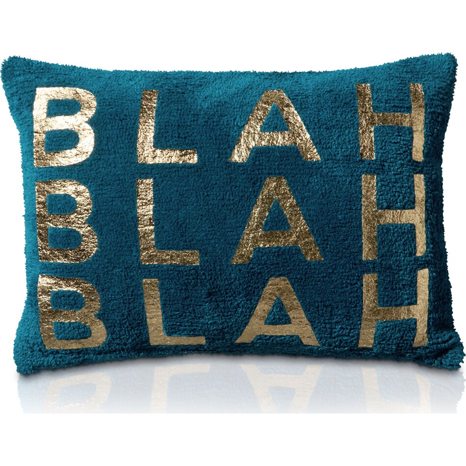 blah blah blah blue accent pillow   