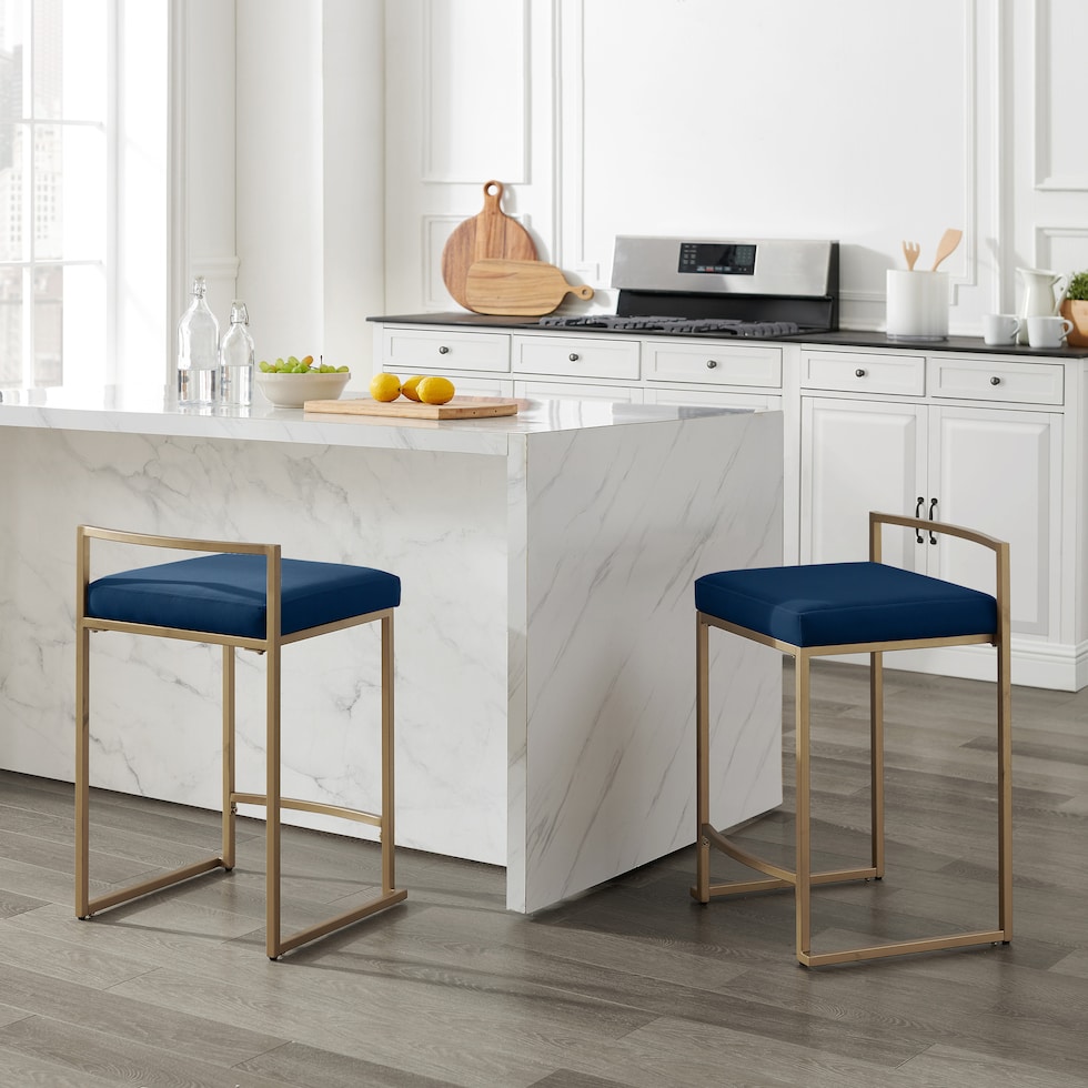 blair navy gold counter height stool   