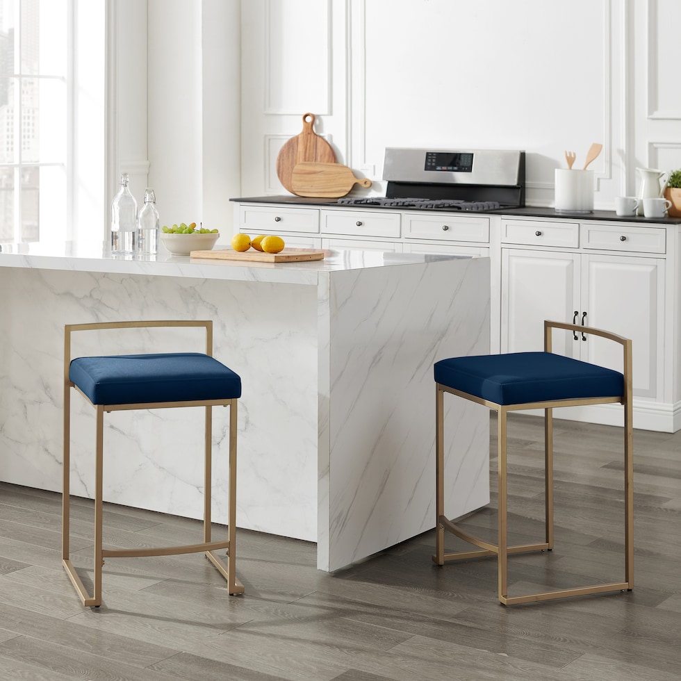 blair navy gold counter height stool   