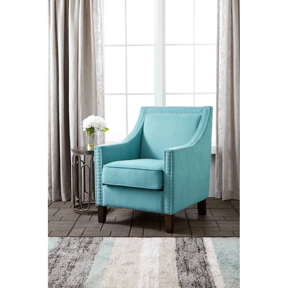 blakely blue accent chair   