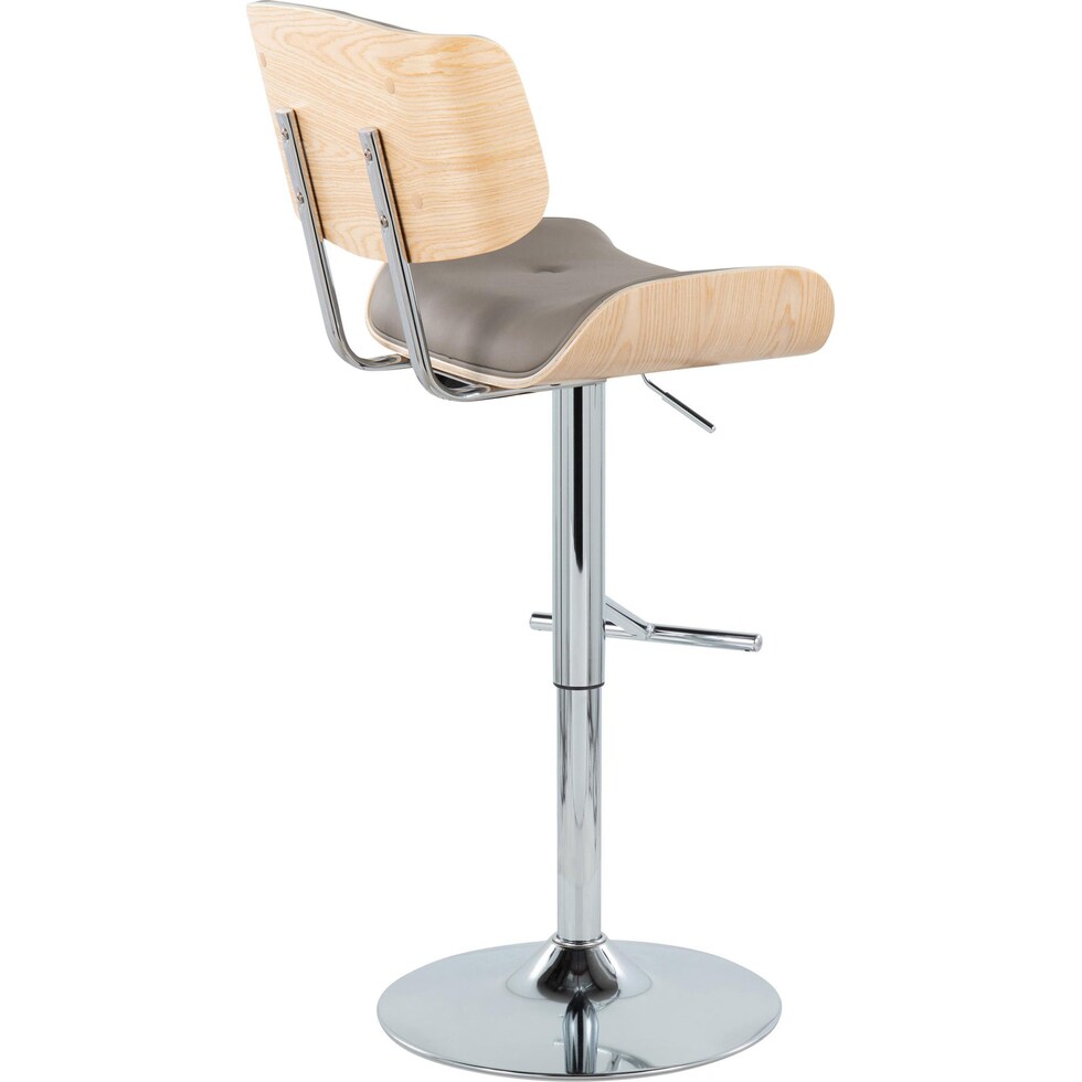 blakely gray chrome bar stool   