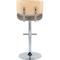 blakely gray chrome bar stool   
