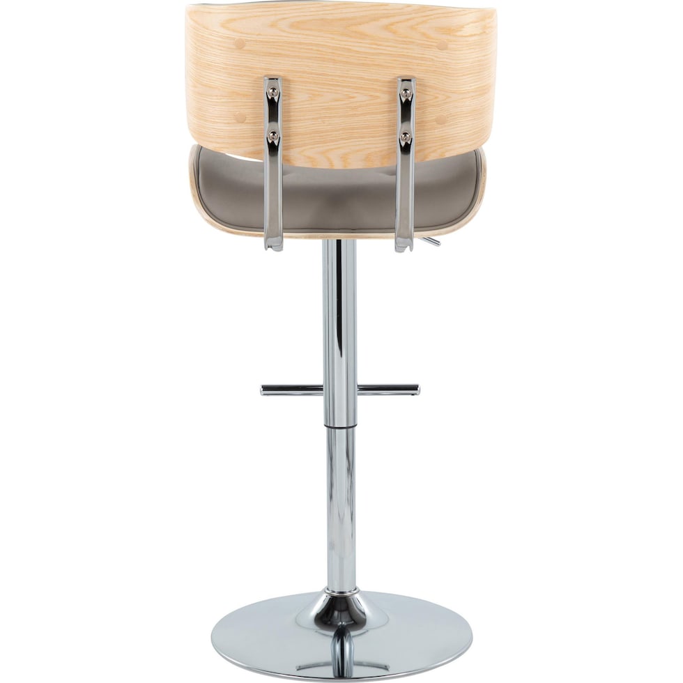 blakely gray chrome bar stool   