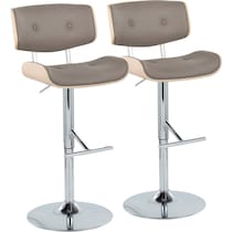blakely gray chrome bar stool   