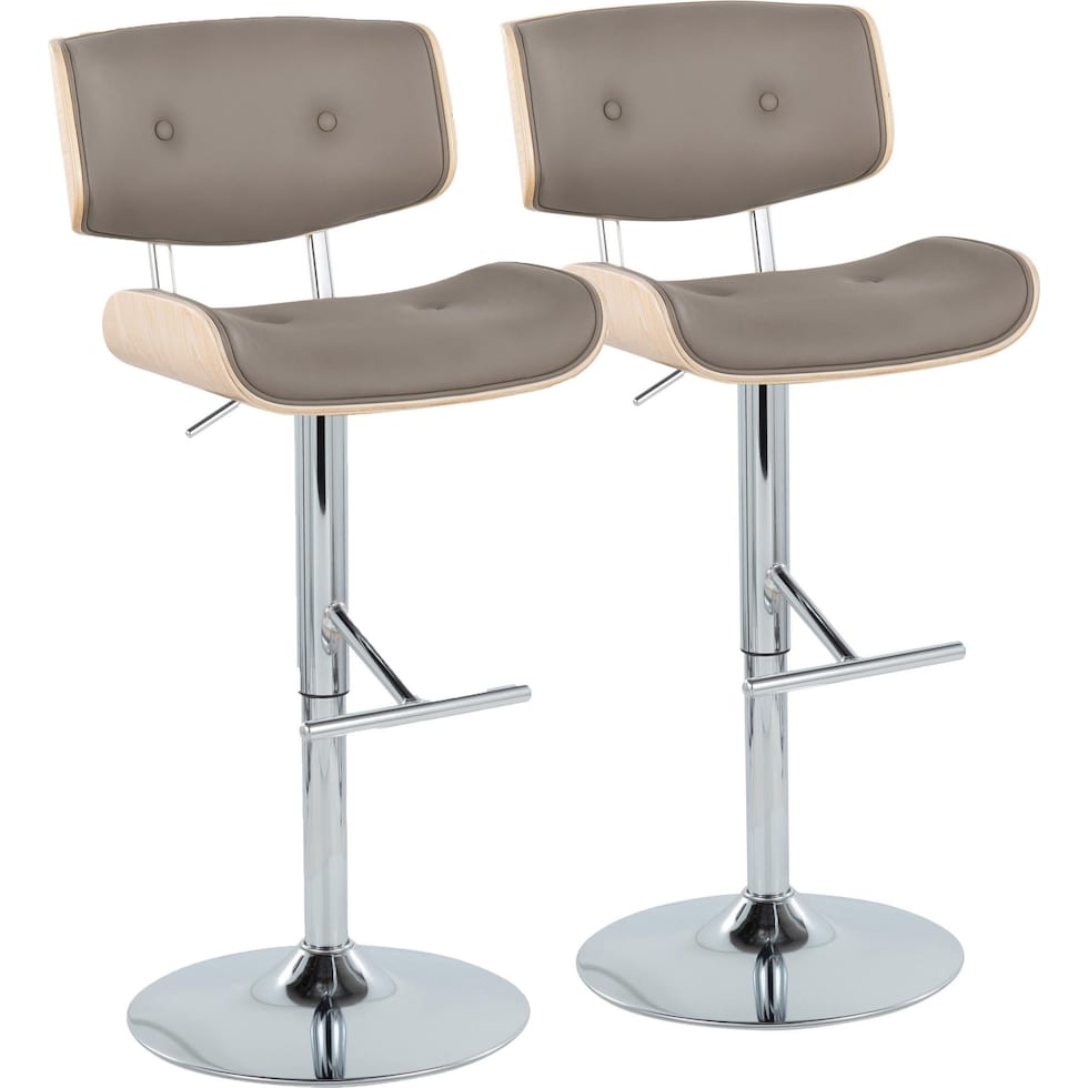 blakely gray chrome bar stool   