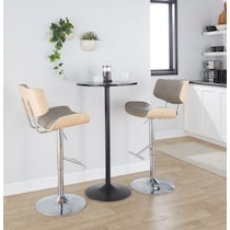blakely gray chrome bar stool   