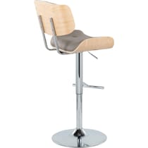 blakely gray chrome bar stool   