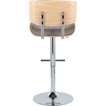 blakely gray chrome bar stool   
