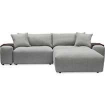 bliss gray  pc sectional and ottoman   
