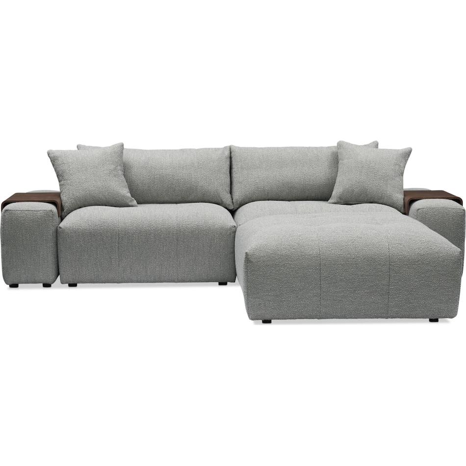 bliss gray  pc sectional and ottoman   