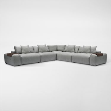 Bliss 7-Piece Sectional and 2 Floating Armrests with Tray Tables