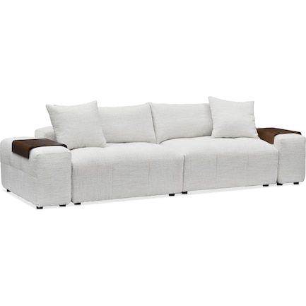 Bliss 4-Piece Sofa and 2 Floating Armrests with Tray Tables - Ivory