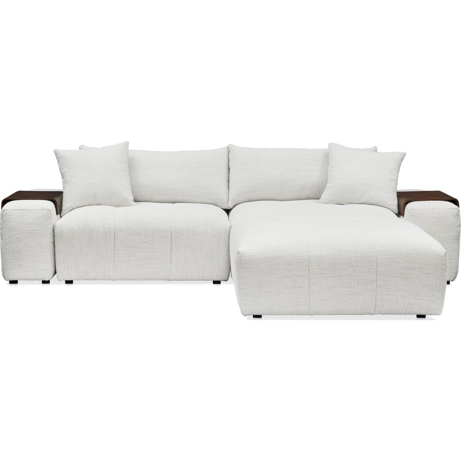 bliss white  pc sectional and ottoman   
