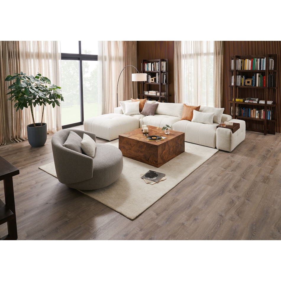 bliss white  pc sectional   