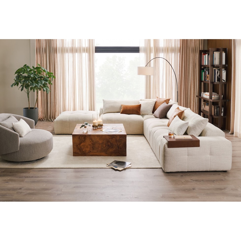 bliss white sectional   